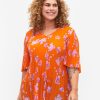 Bluser & Skjorter ZIZZI | Blomstret Bluse I Plisse