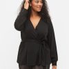 Bluser & Skjorter ZIZZI | Wrapbluse Med Bindeband Og Lurex