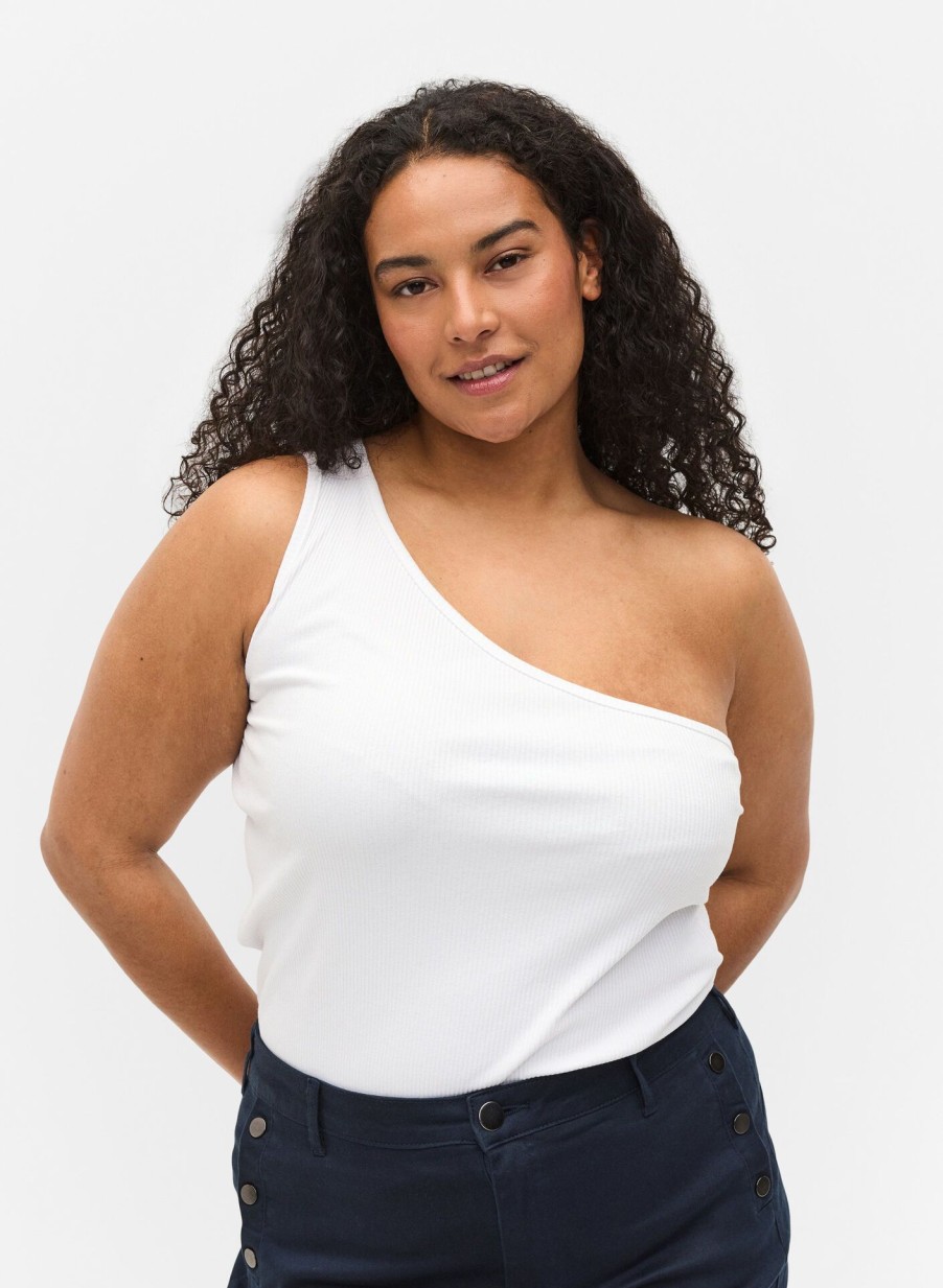 T-Shirts & Toppe ZIZZI | One-Shoulder Top I Bomuld