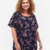 Bluser & Skjorter Flash by Zizzi | Flash - Bluse Med Korte Aermer Og Print