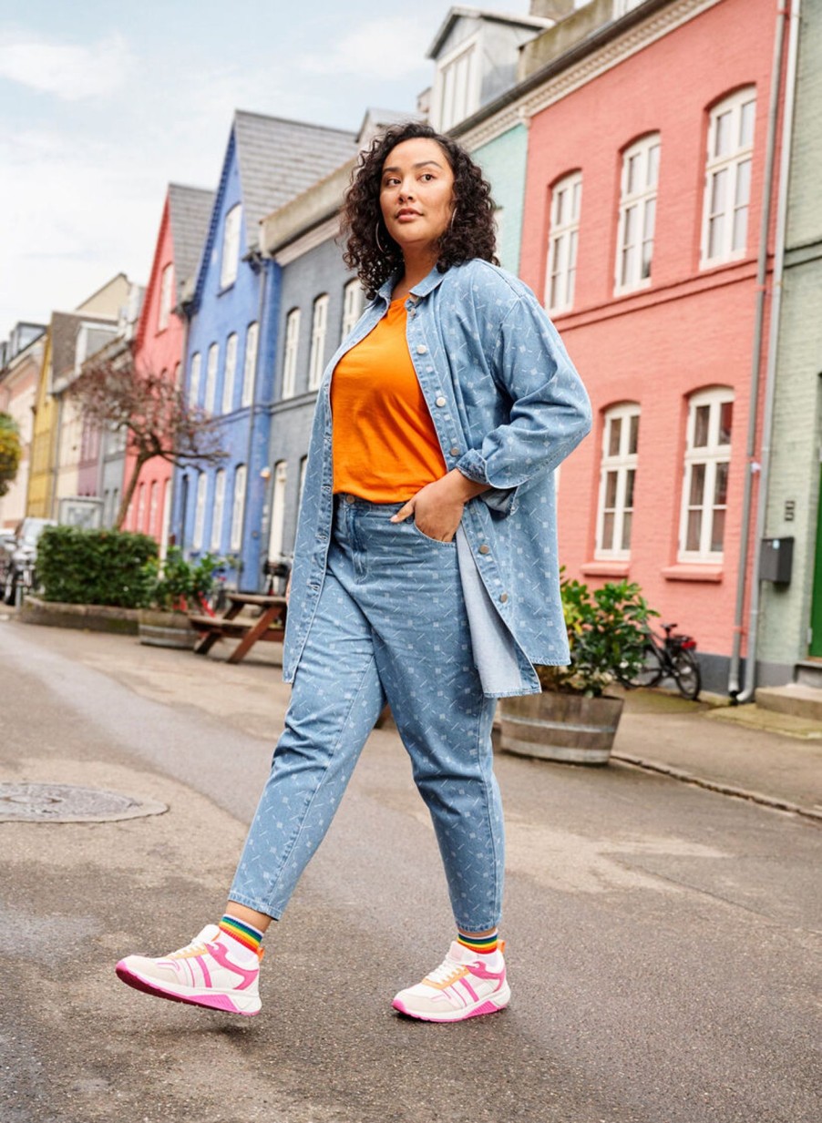 Bluser & Skjorter ZIZZI | Denimskjorte Med Print